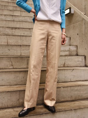 BALENCIAGA / vintage stripe design beige pants.