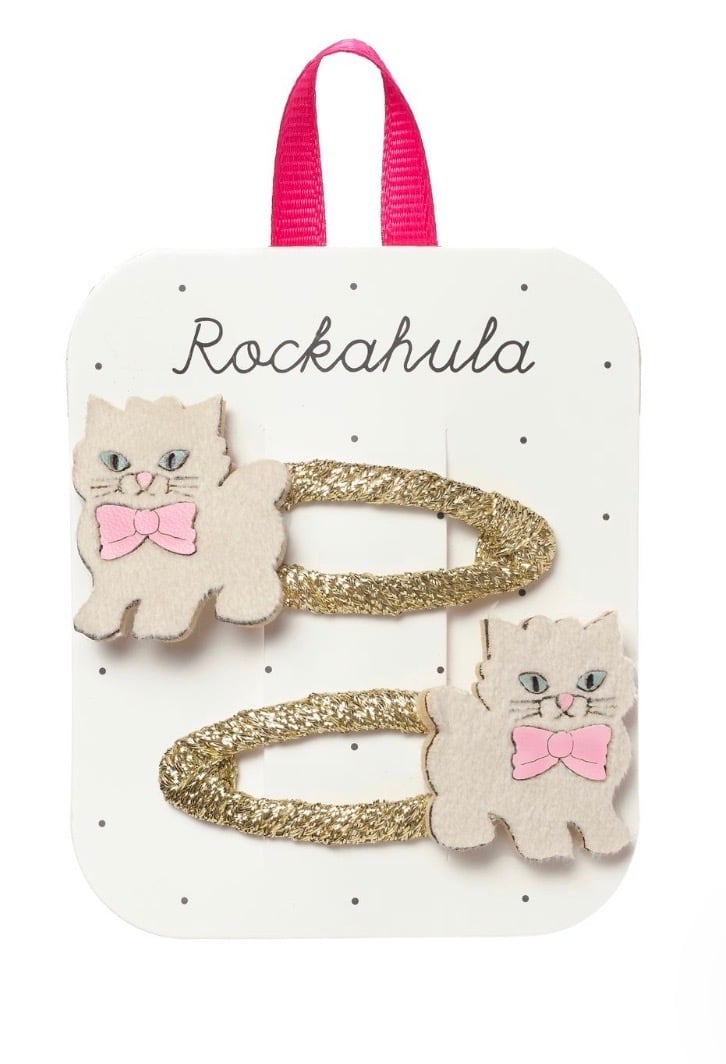 H2649W:Cute Kitten Clips-WHITE