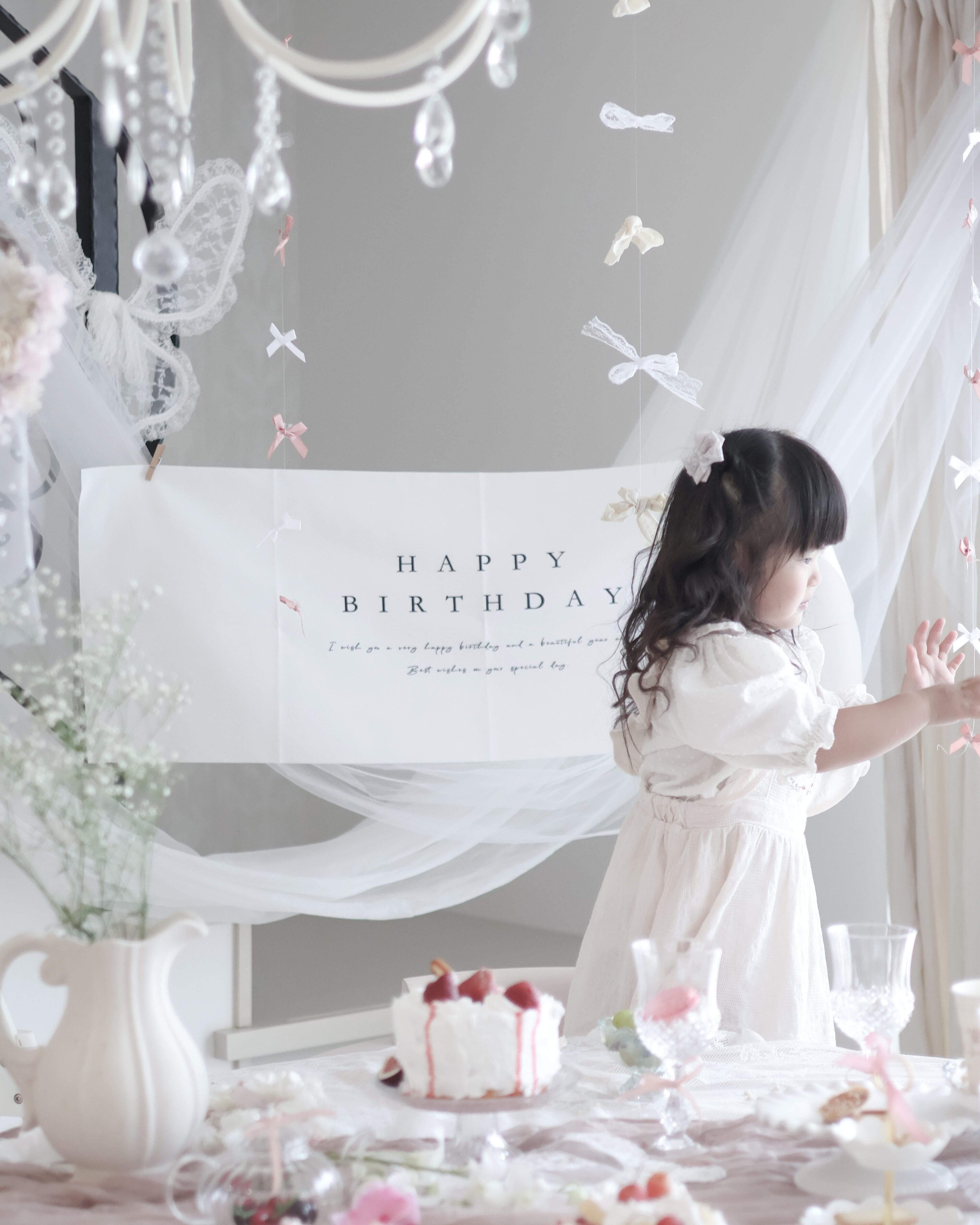 シンプルなバースデータペストリー 横 誕生日タペストリー 誕生日タペストリー横長 バースデー 飾り付け【 90cmサイズ