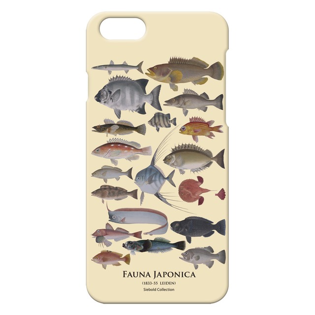 【iPhone SE（第2世代） iPhone 8 iPhone 7 魚群・海水魚その１ ベージュ】 スマホケース