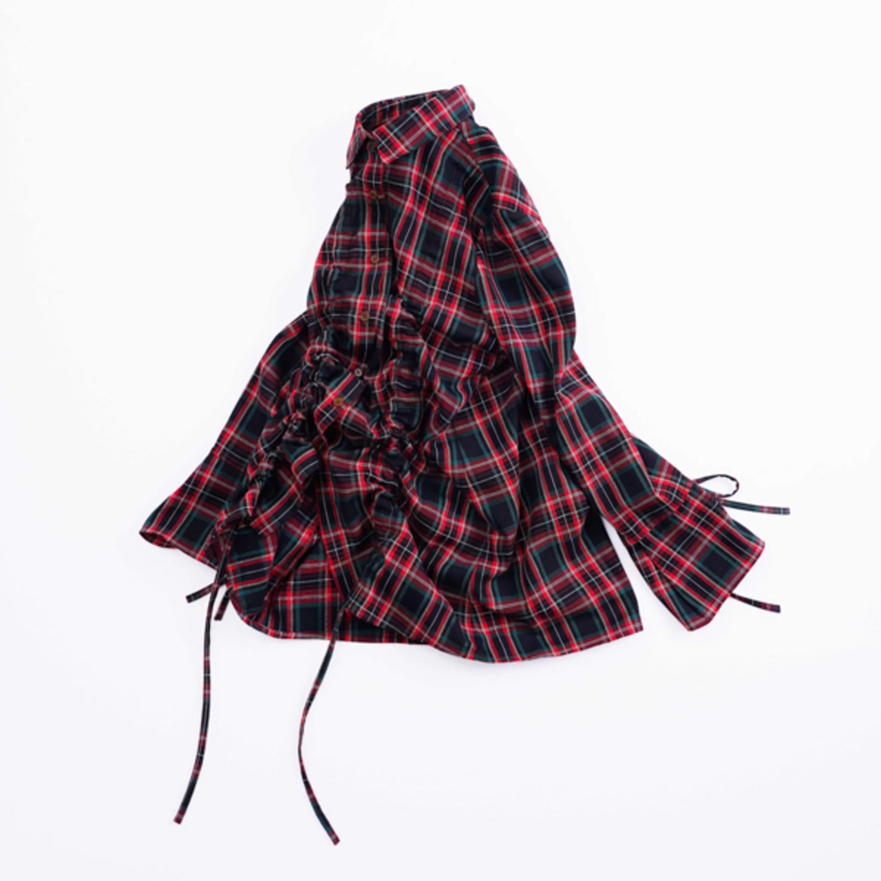 冬の深色タータンと遊ぶドロストデザインシャツ《W0223》