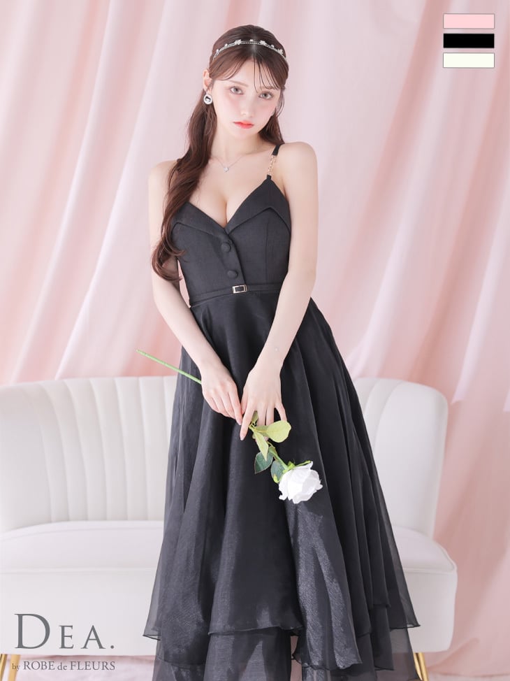 ROBE de FLEURS DEA. ロングドレス ブラック sugar de ROBE FLEURS DEA