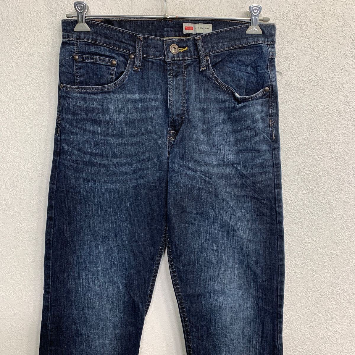 Wrangler デニムパンツ W32 ラングラー スリムストレート インディゴ 