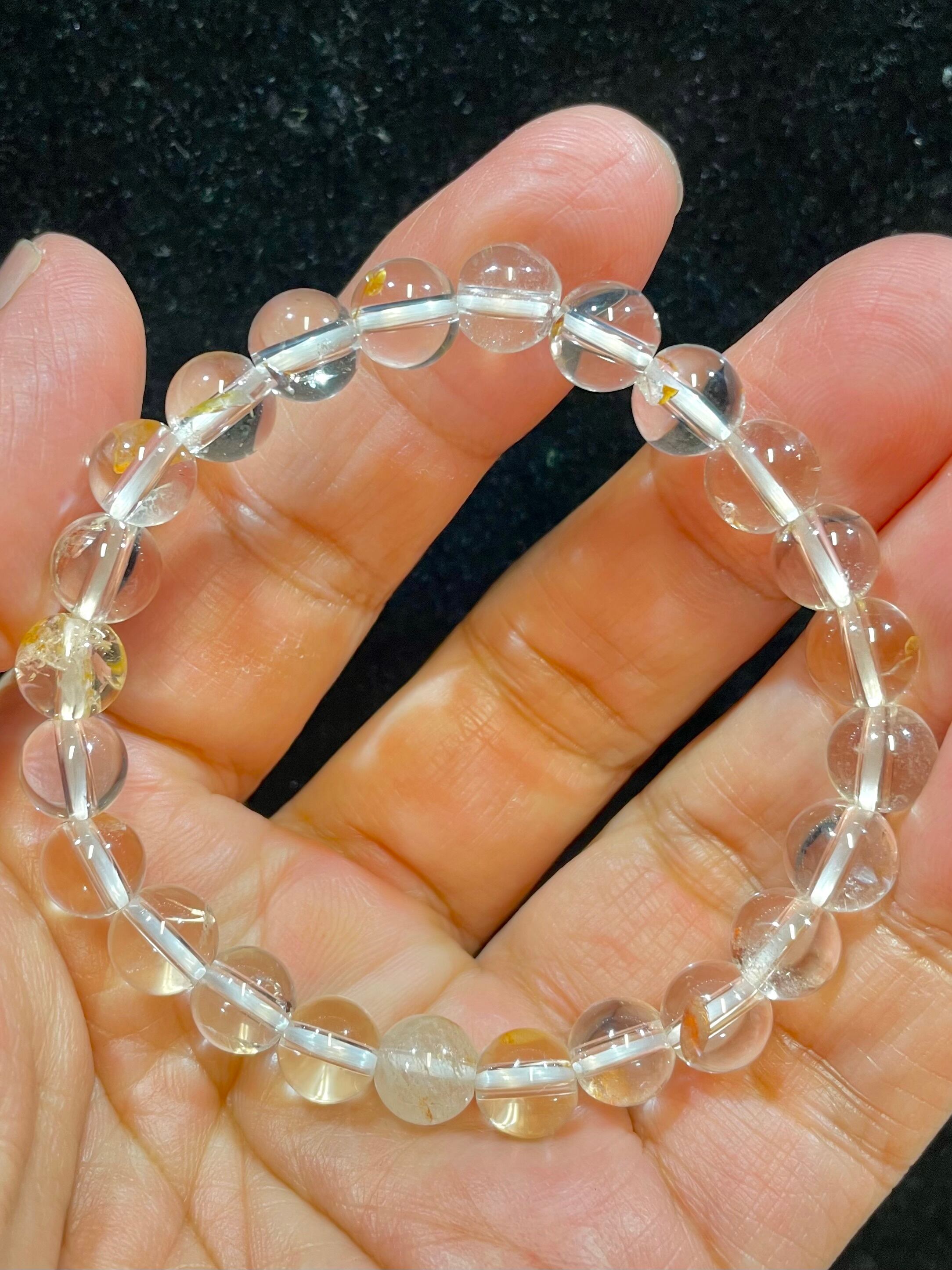 8) 採掘初期「センティエント・プラズマ」クリスタル・ブレスレット8mm(ライモナイト)