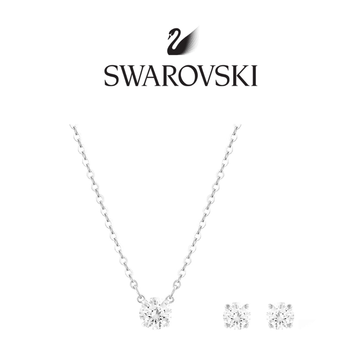 スワロフスキーセットのネックレスとイヤリング。SALE price