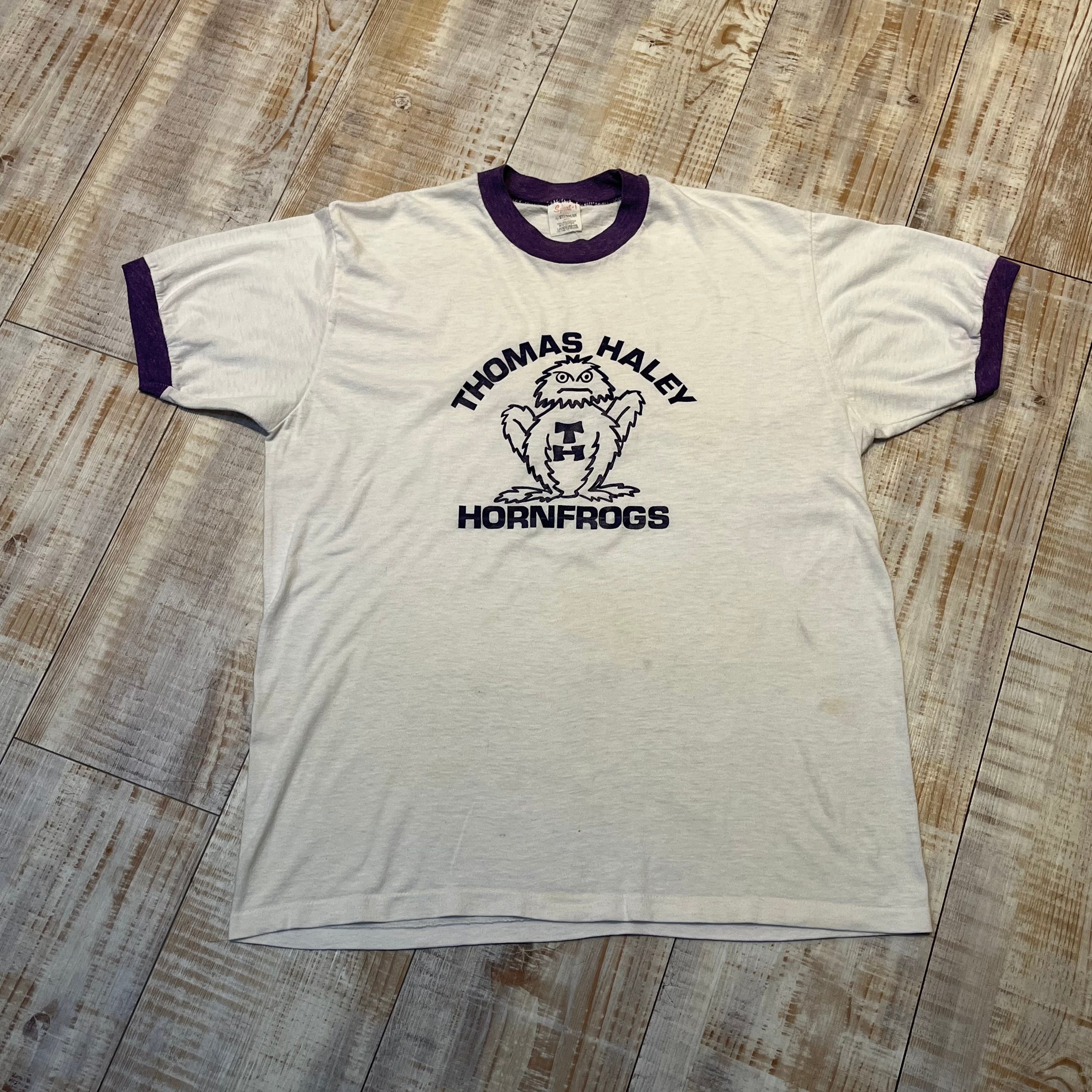 USA製 80年代 “L” リンガーTシャツ 紫×白 パープル×ホワイト ラバー