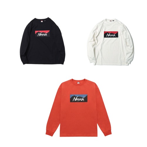 【NANGA ナンガ】ECO HYBRID BOX LOGO L/S TEE 　エコハイブリッド ボックスロゴ ロングスリーブティー