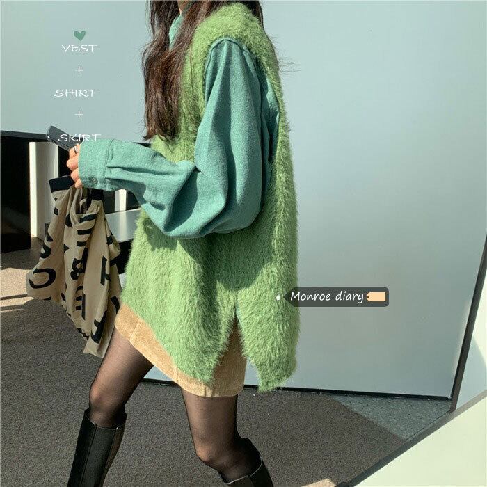 ニットオータムウィンターセーター ノースリーブルーズプルオーバー 秋物 冬物 モンロー51526372839