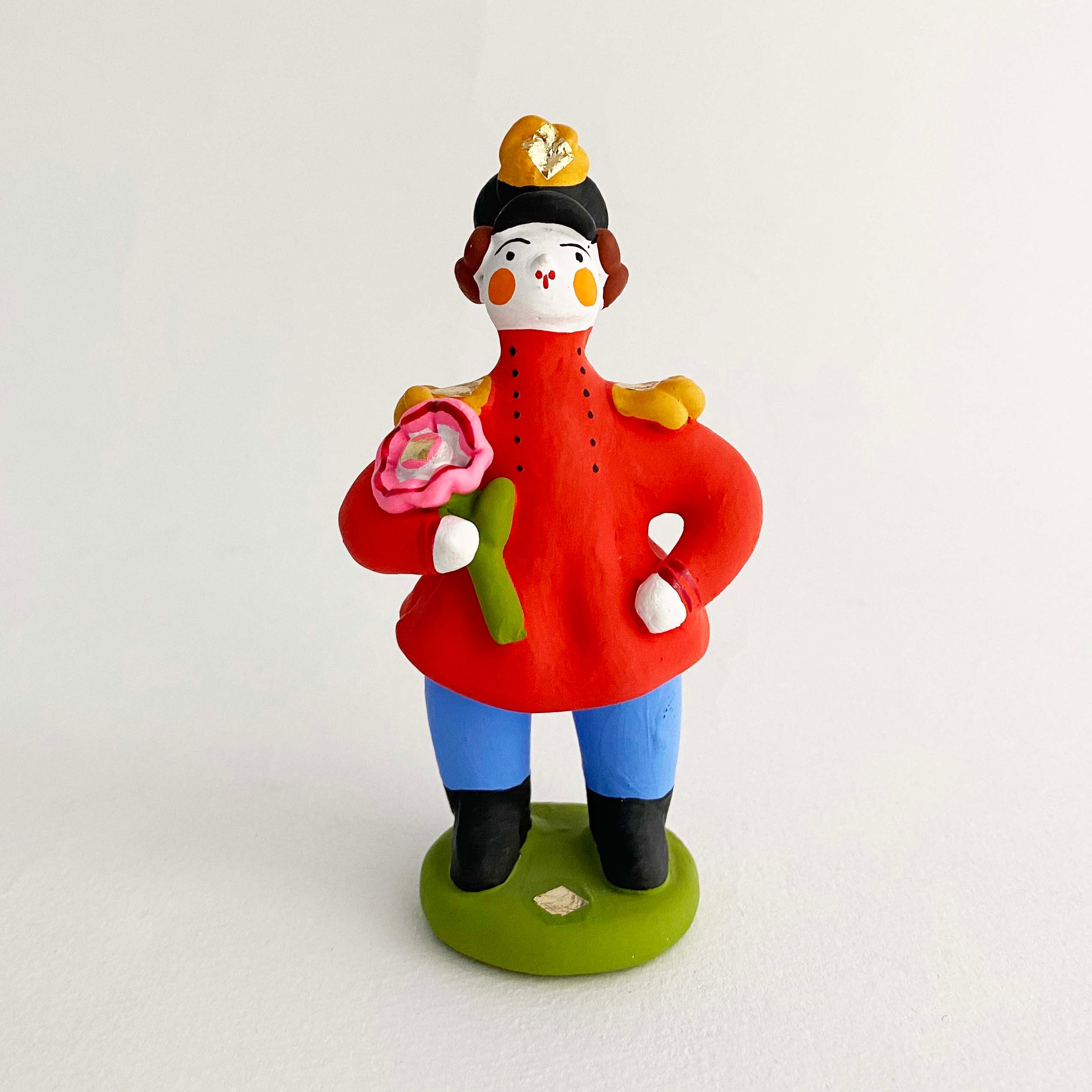 ディムコヴォ土人形 / 花を持つ男