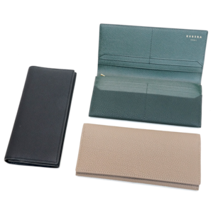 KUBER9981「SHRUNKENCALF」LONG WALLET <BLACK,TAUPE&GREEN>