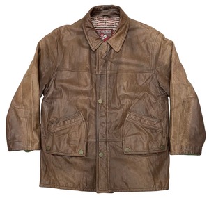 90sEuro Leather Jacket/L