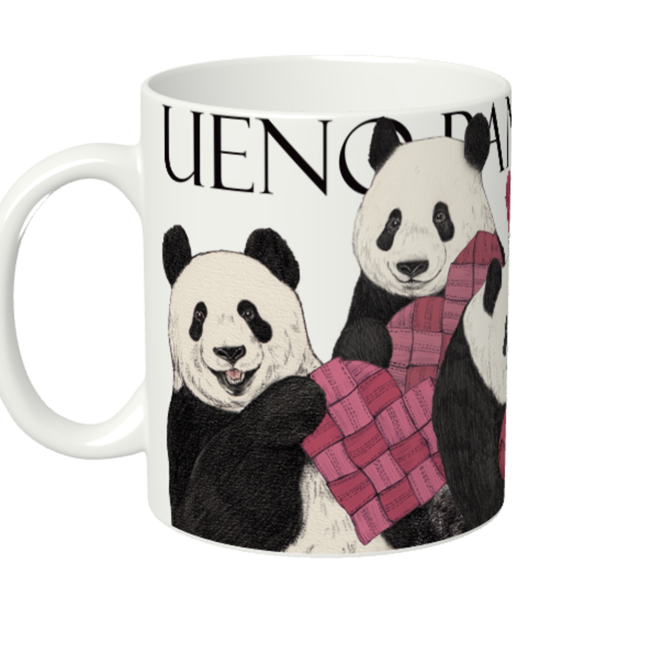 ◆受注生産◆ハートフルパンダファミリー柄マグカップ◆