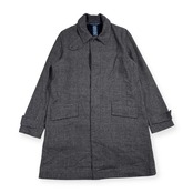 90s 00s イタリア製 RALPH LAUREN ラルフローレン グレンチェック ステンカラーコート XL/グレー系 レディース