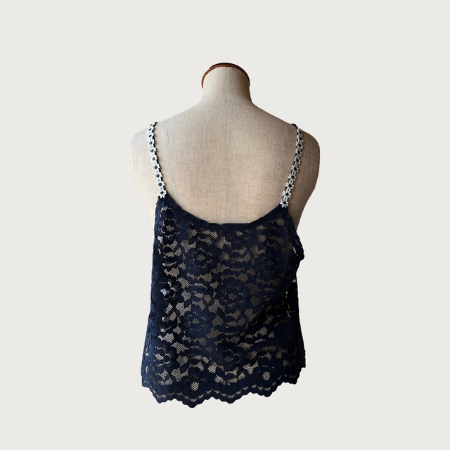 総レース デザイン キャミベスト｜ネイビー｜画像2