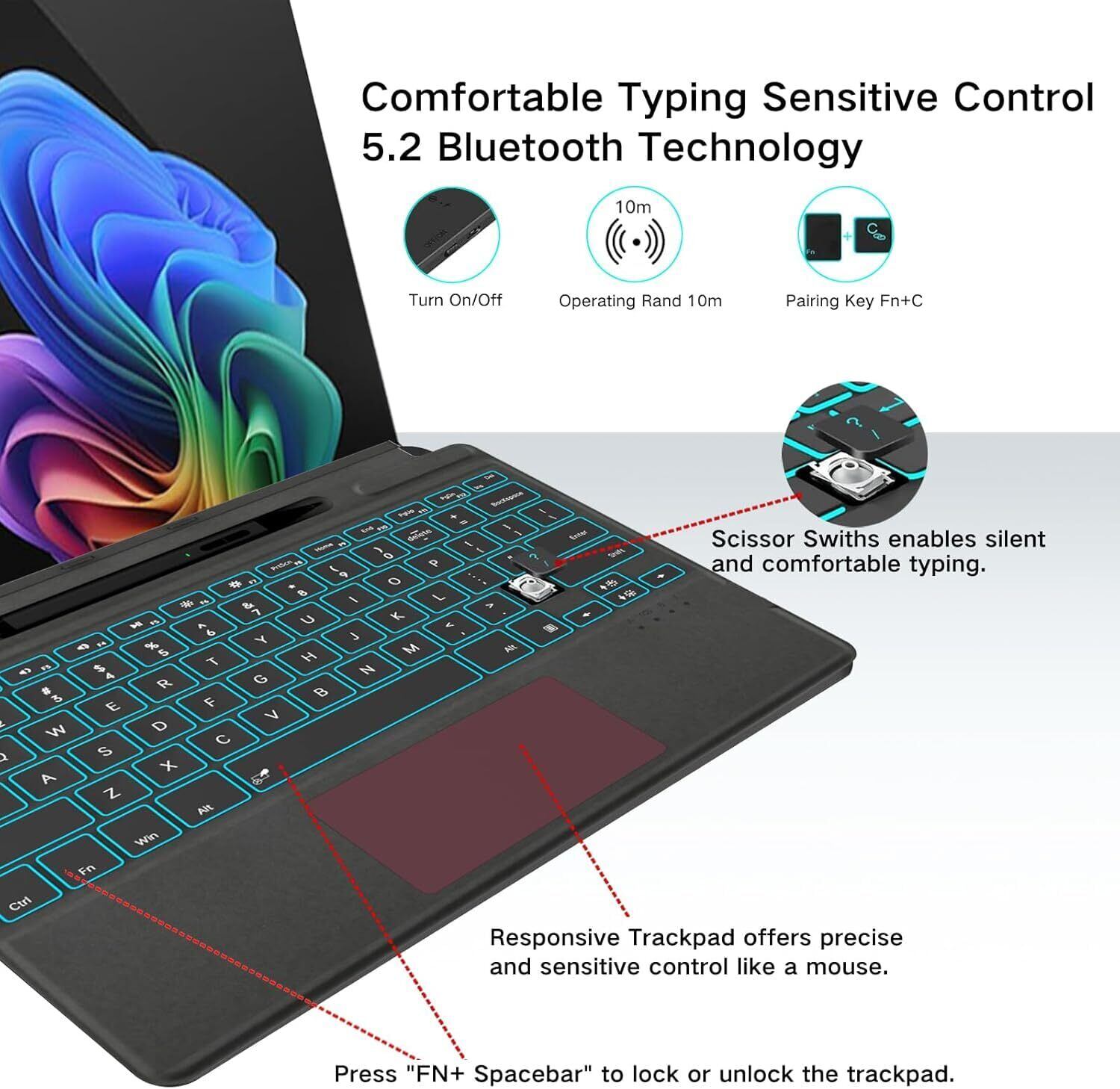 SurfacePro7 128GB 8GB Win11＋キーボード＋ペン 法人向けペンの収納部を内蔵した Surface Pro キーボード- バック