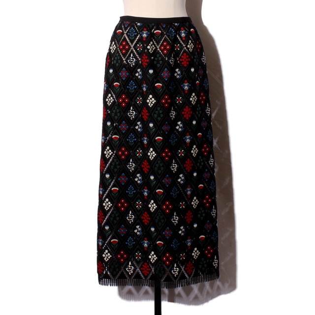 PATCHWORK EMB. SKIRT