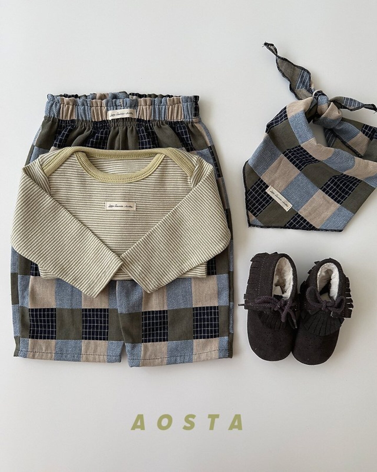 韓国子供服 / 26Autumn / Aosta / パッチワークパンツ / 秋服 *S~XXL*