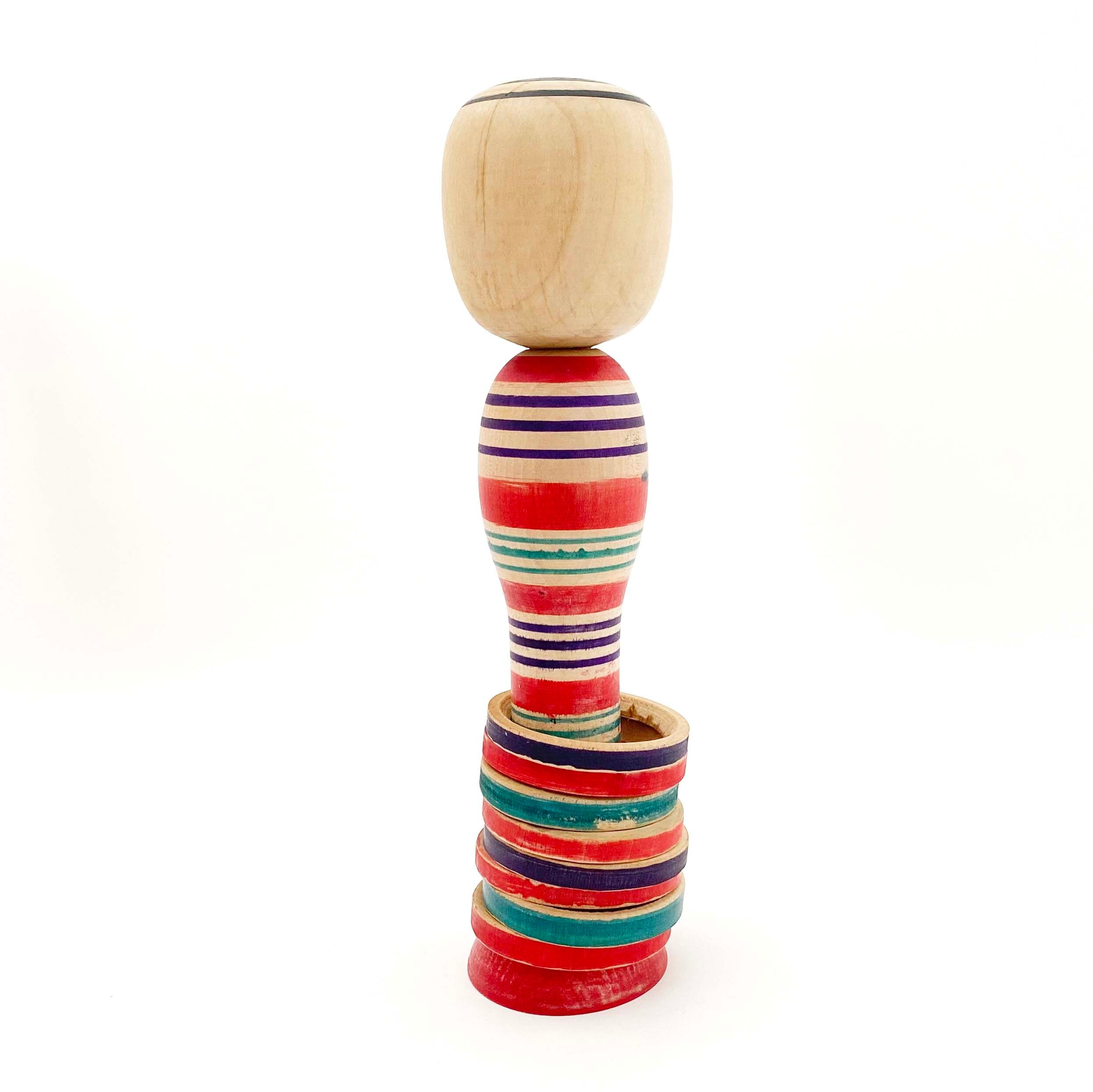 輪入りこけし（土湯系 / 西山憲一工人）24cm | KOKESHKA