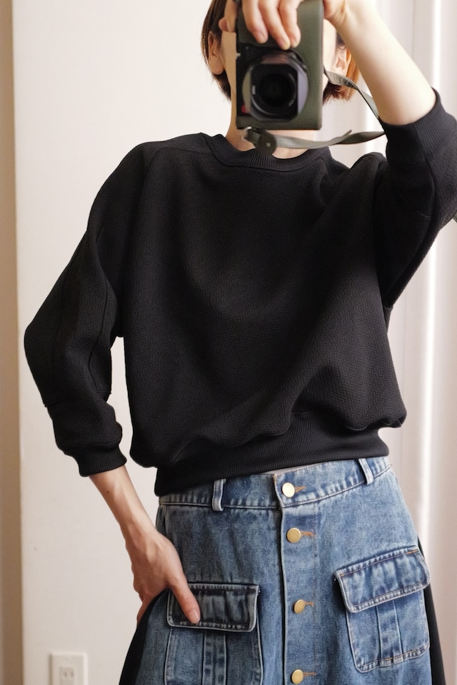 IKITSUKE jacquard crew cut black