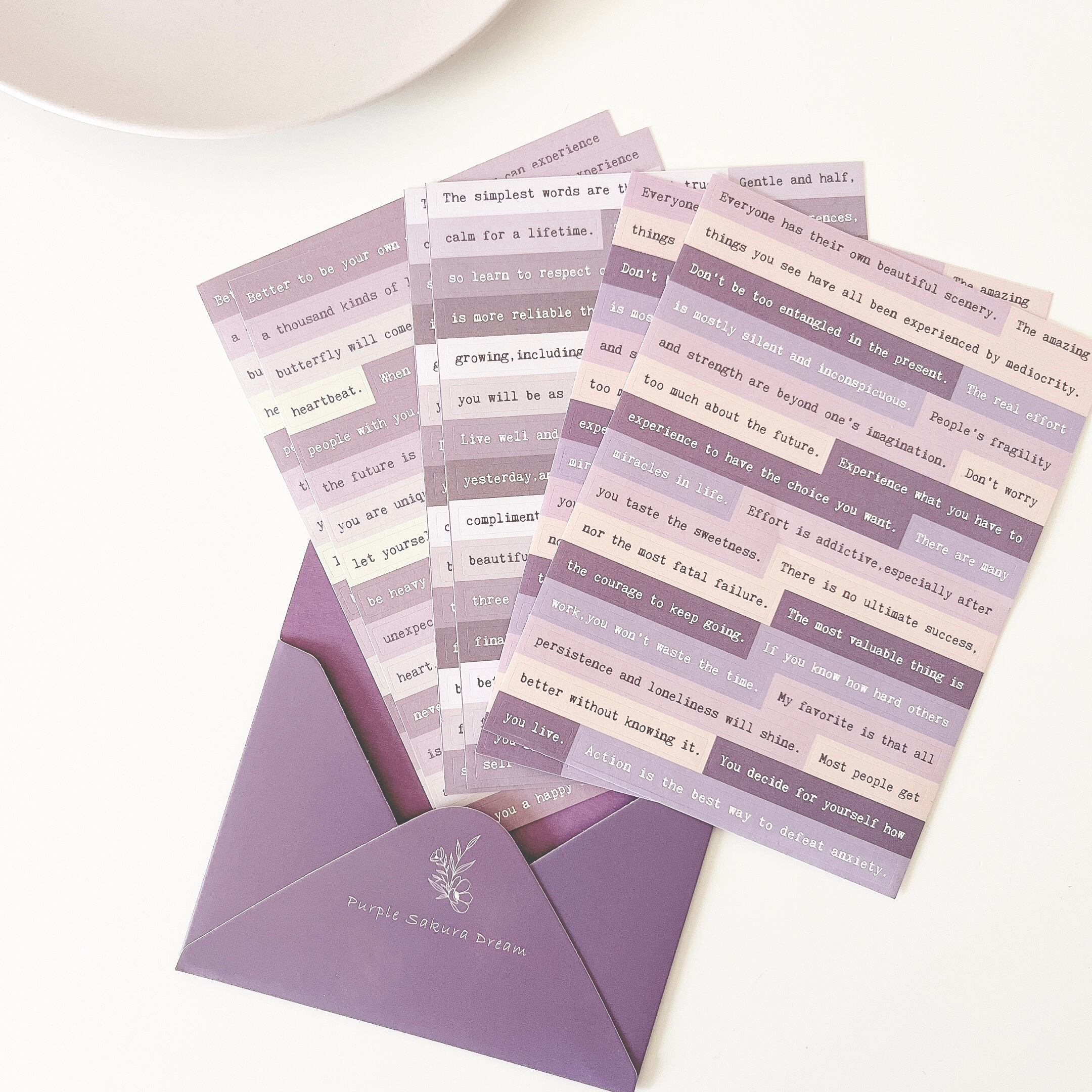 英字sticker purple 6枚入り