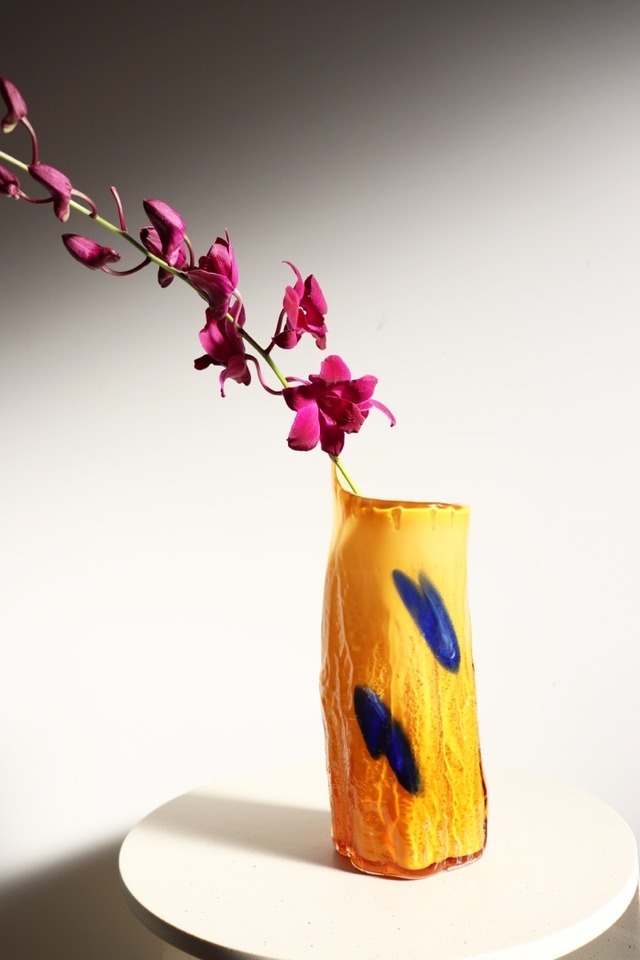 Yellow art vase