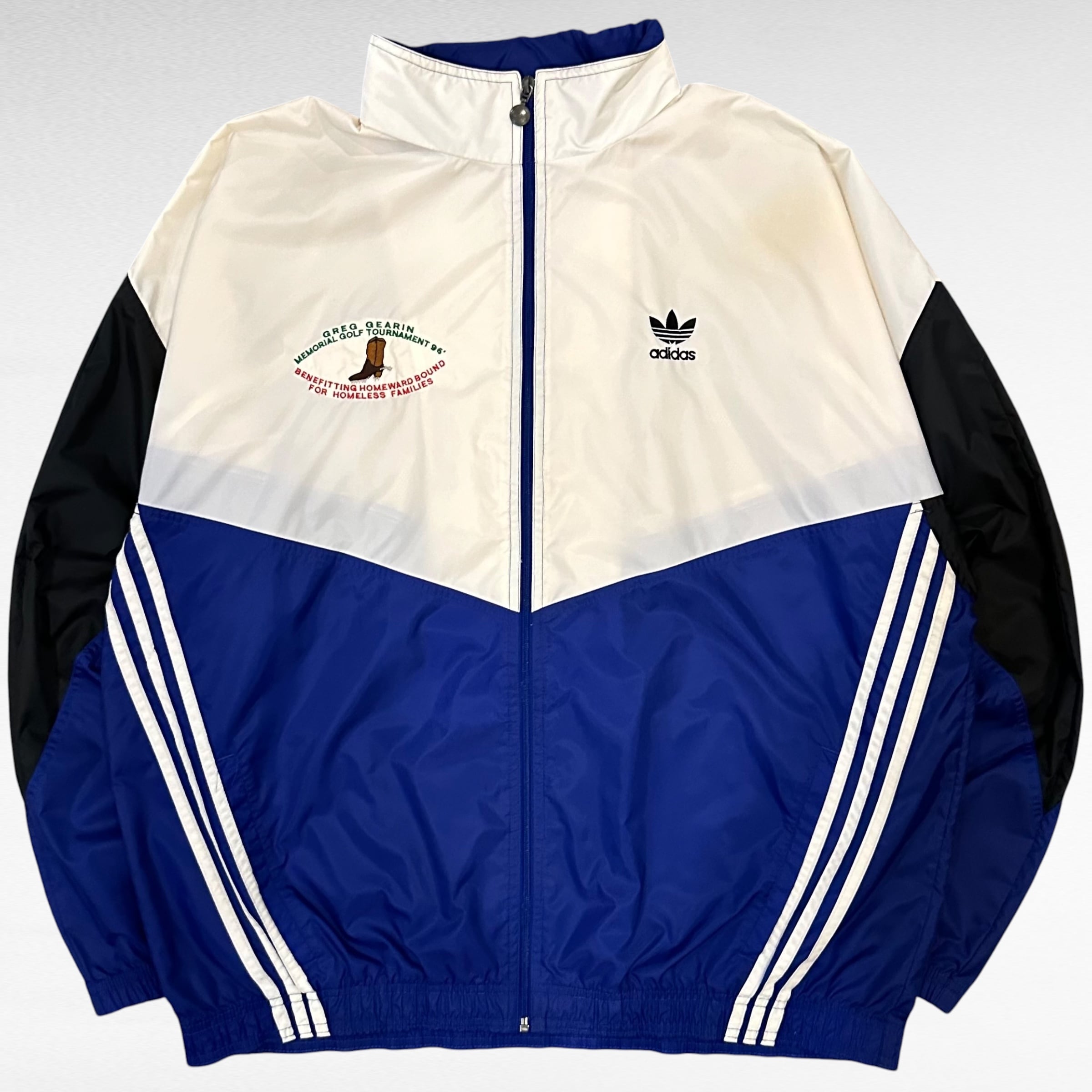 90s adidas logo embroidery nylon zip up design jacket | 仙台 古着
