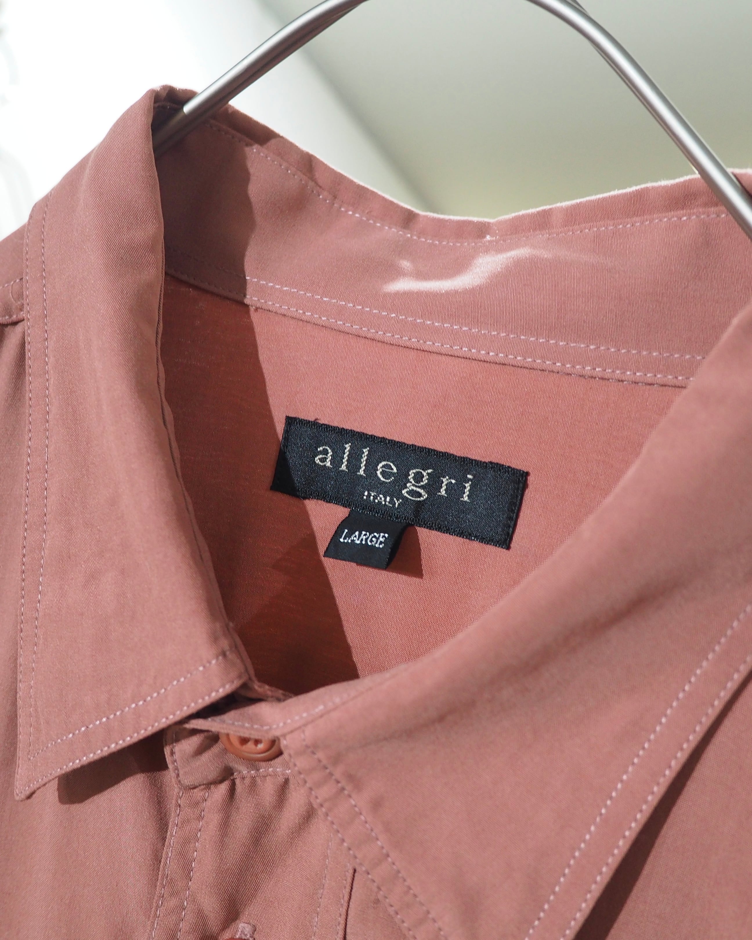 1990s " Allegri ‐ 鈍煤 " Beautiful Dusty Pink Color vintage Drape loose shirt
