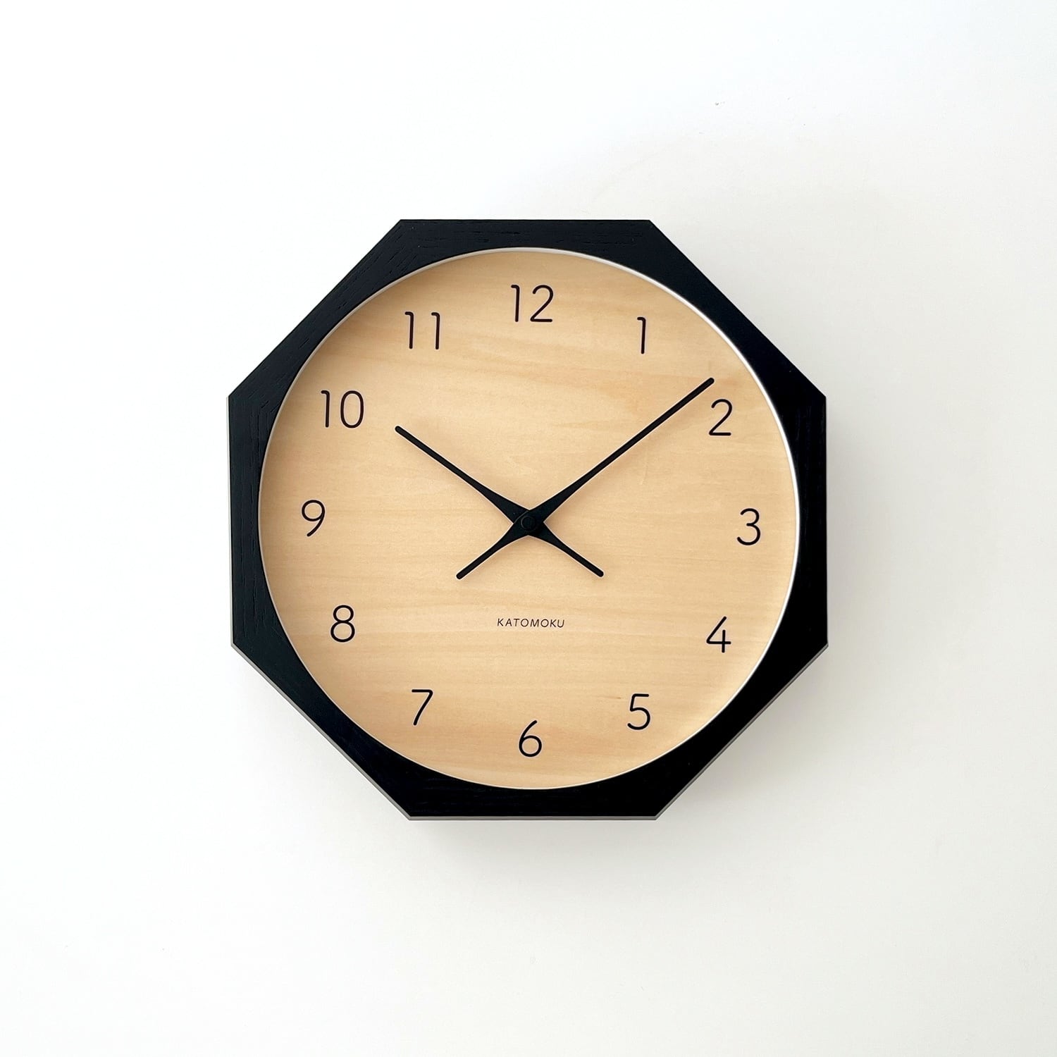 KATOMOKU muku clock 7 八角形 ブラック km-83BK8 掛け時計 | 加藤木工