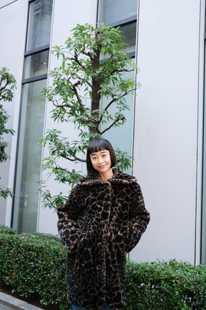 【送料無料】80's-90's "UNITED COLORS OF BENETTON" leopard fur coat MADE IN ITALY