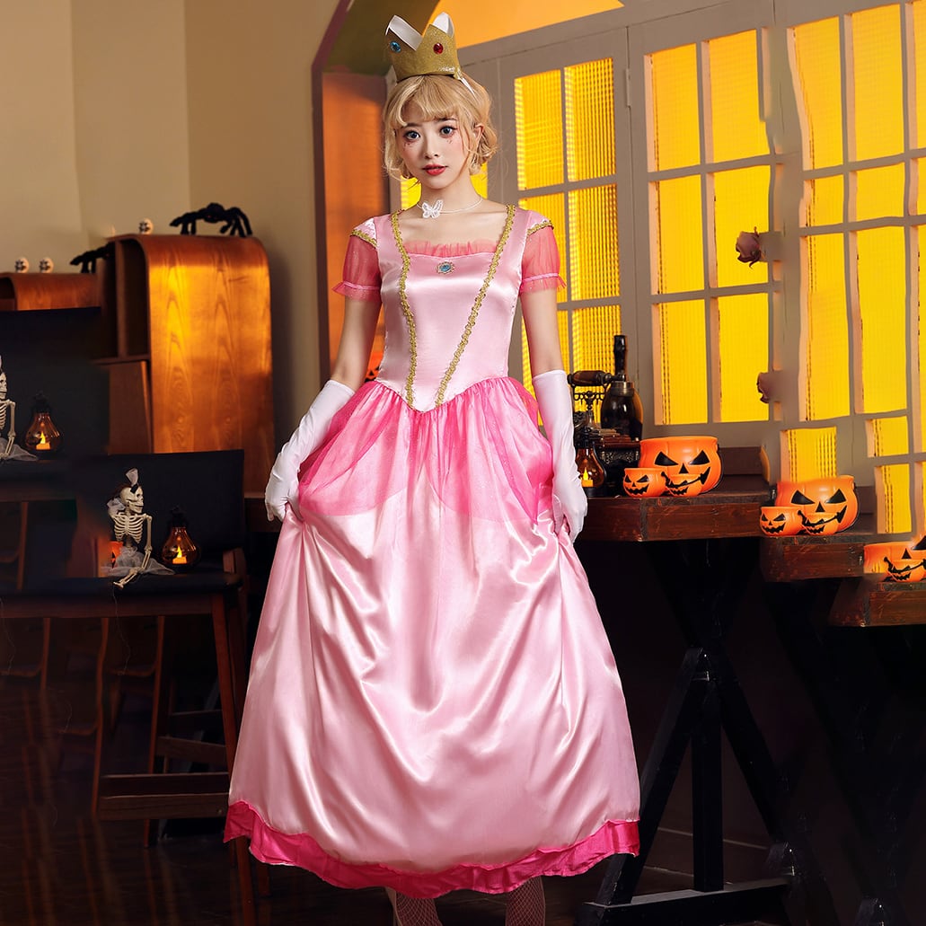 ハロウィンコスプレお姫様ピーチ姫ピーチ プリンセス 姫ドレス お姫様