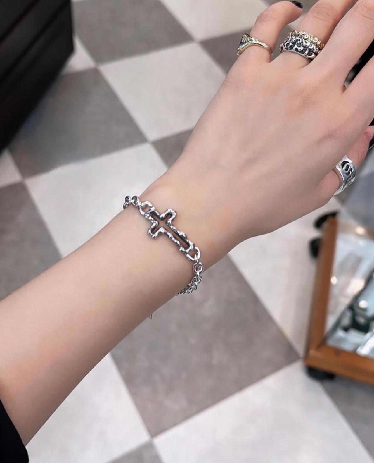 OPEN CROSS CHAIN BRACELET / オープンクロスチェーンブレスレット