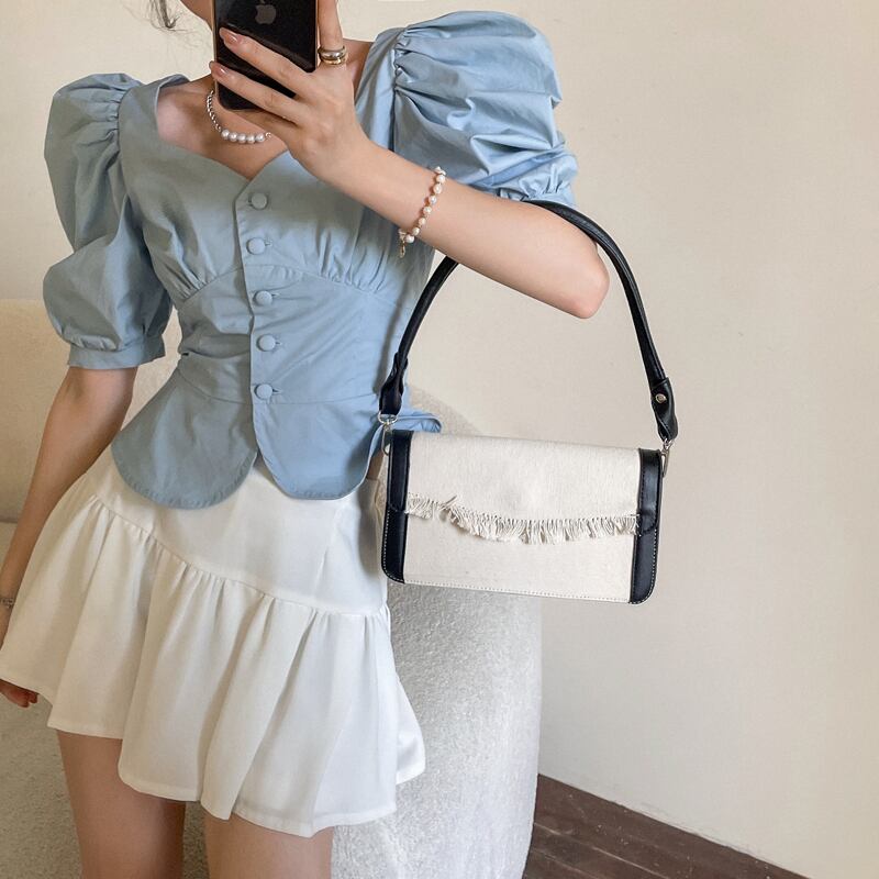 ショートシャツスリーブサマーブルートップス 夏物 ブラックストロベリース59046095506