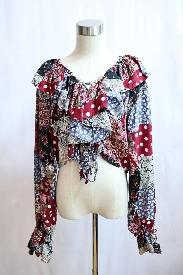 vintage silk frill  Blouse