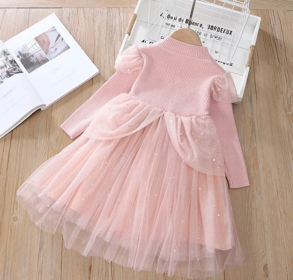 プリンセスニットドレス》》》》》女の子 お誕生日 バースデー ワンピース 海外子供服 キッズ プチプラ 秋冬