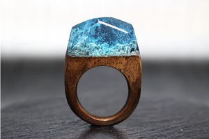 【送料無料】Let It Snow～Resin Wood Ring～