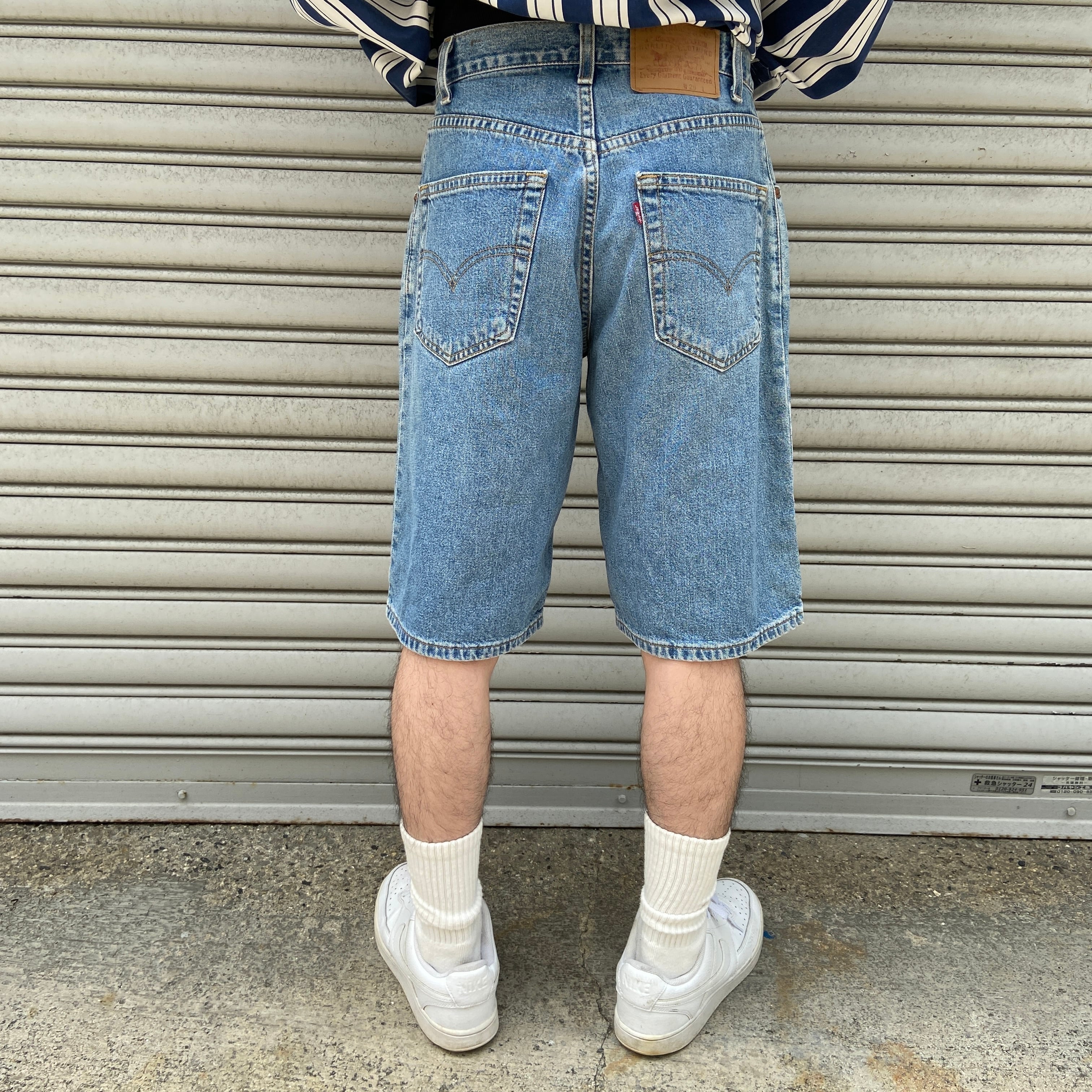 90s Levi's バギーデニムショーツ ショートパンツ アイスブルー W29 ...