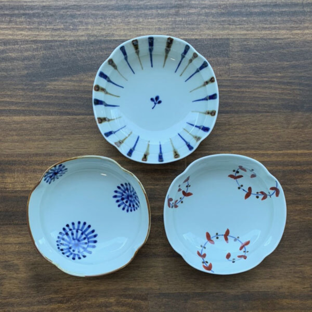 有田焼　四方なぶり鉢　（３柄）