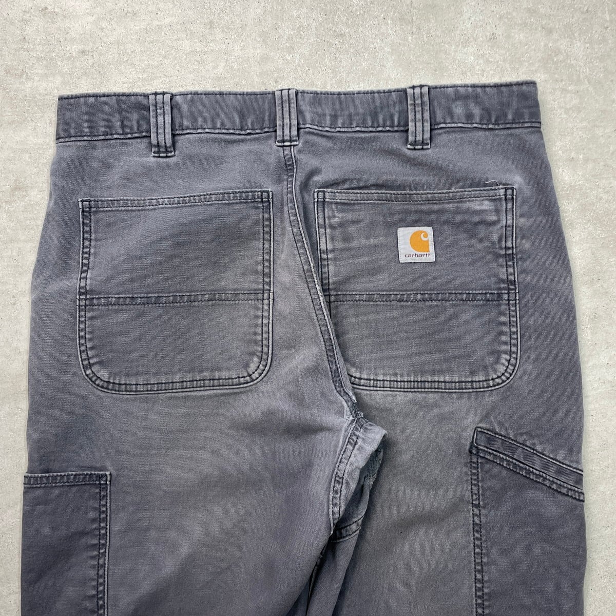 カーハート ダブルニー ダック ワークパンツ 30×30 グレー ボロ Carhartt カーハート ダブルニー ダック ワークパンツ メンズW33 古着