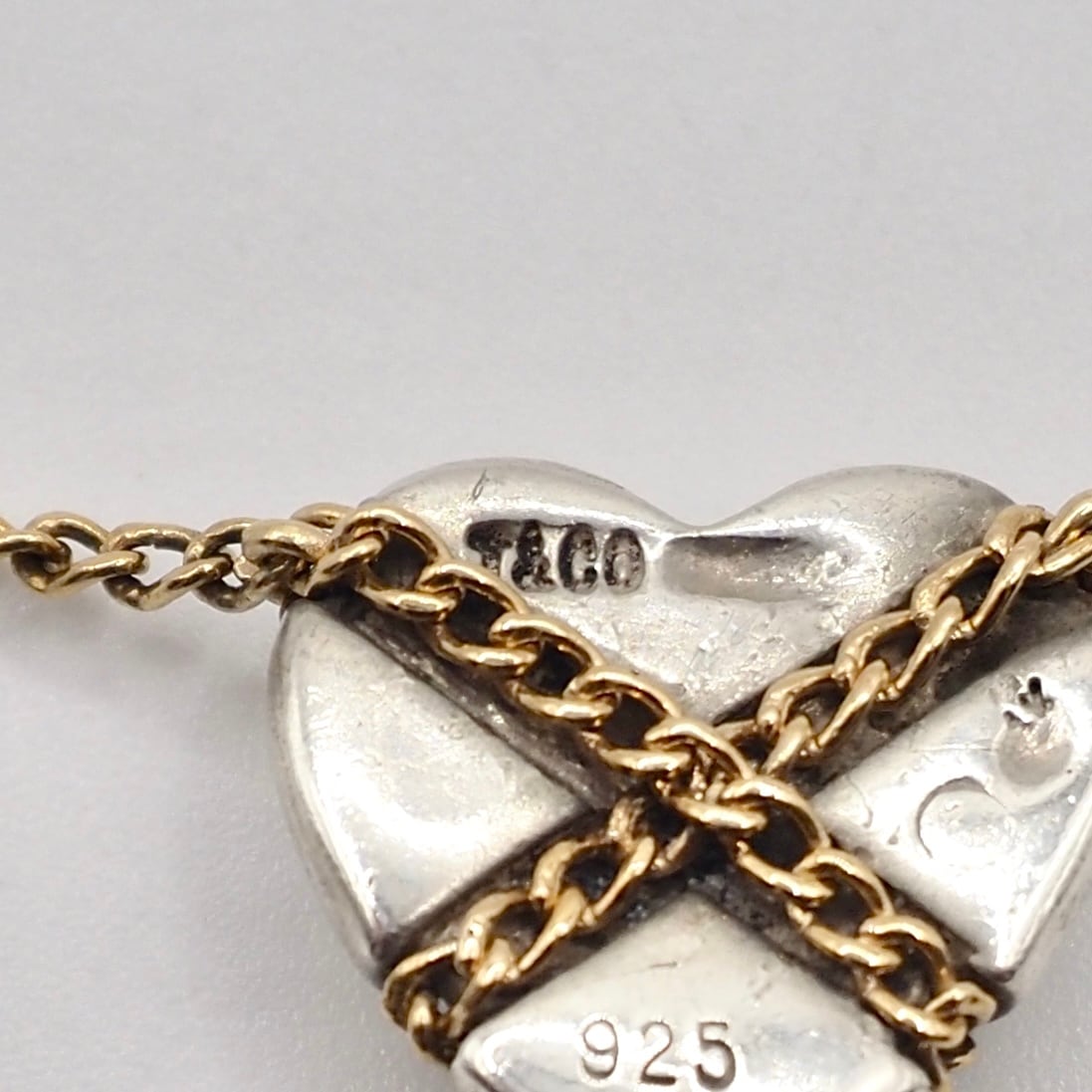 Tiffany&Co. ハートクロスチェーンネックレス シルバー925 K18
