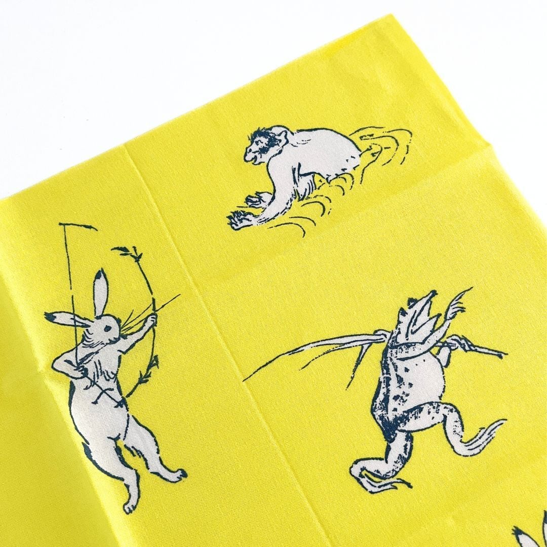 鳥獣戯画 手拭い 黄色 | hmm, by 東京都美術館ミュージアムショップ