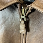 90s POLO RALPH LAUREN / ラムレザージャケット ブラウン / 千鳥格子ライニング / ポニー無し