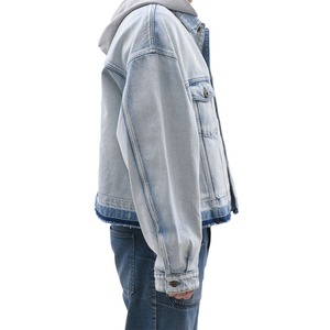 【WE11DONE】BLACK JERSEY HOODIE DENIM JACKET