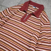 half zip design border knit polo