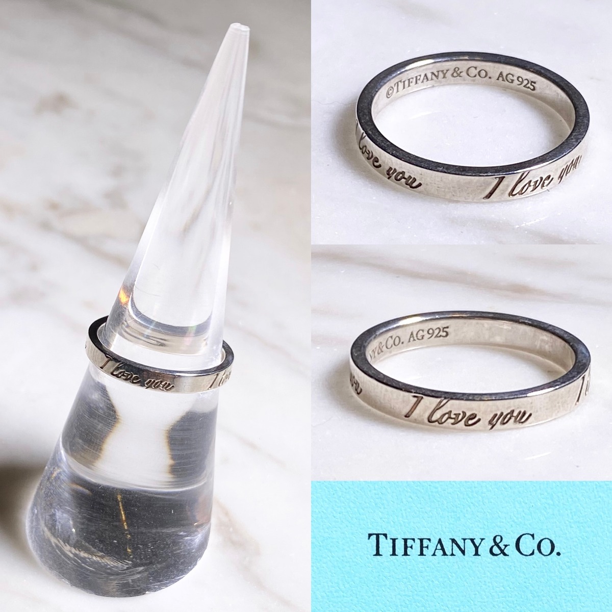 TIFFANY silver notes ring “I love you” | NOIR ONLINE