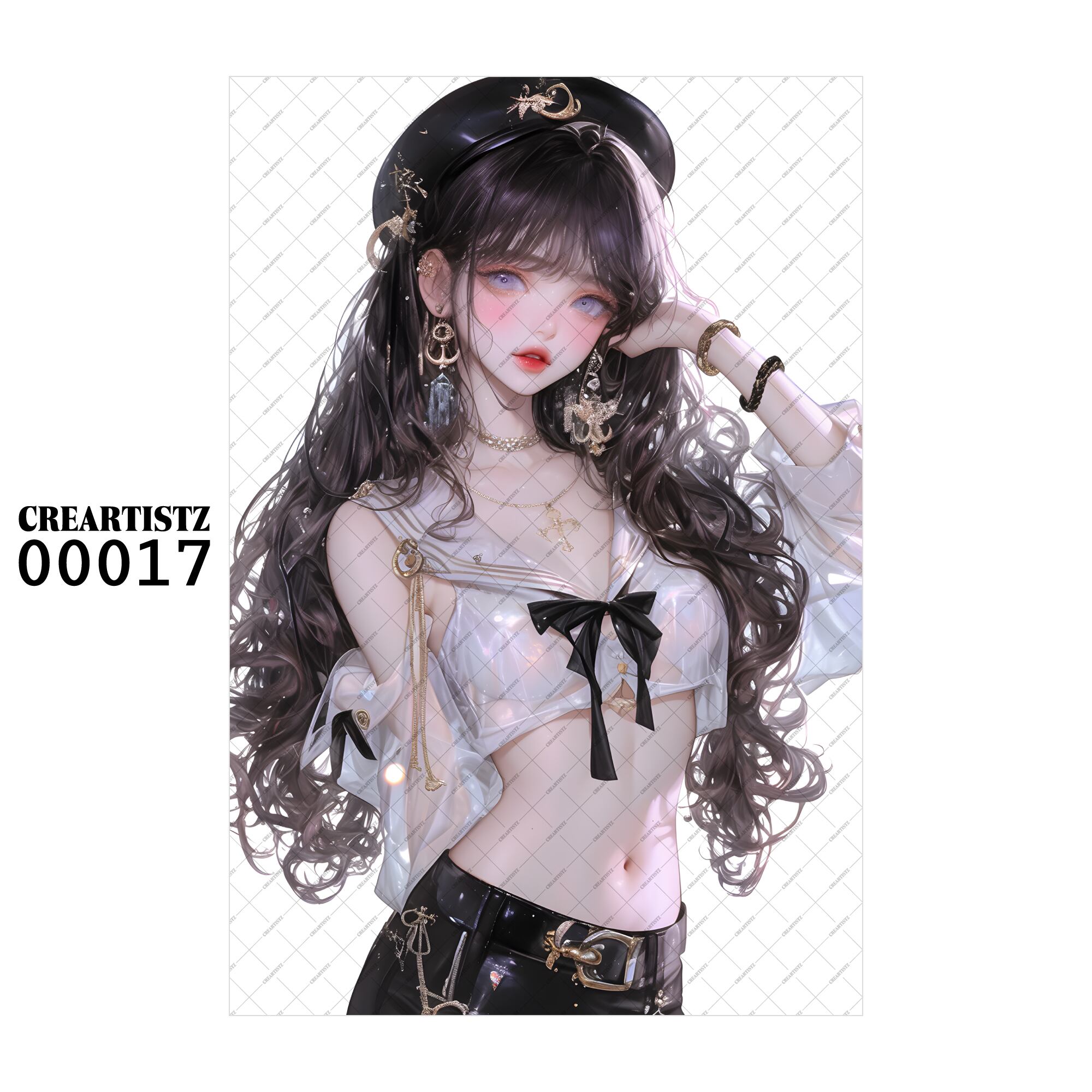 00017 ガール キュート オリジナル ペーパー/ステッカー 4枚セット CREARTISTZ