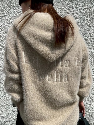 ロージー  Rosiee バックロゴ刺繍シャギーフーディーKnit