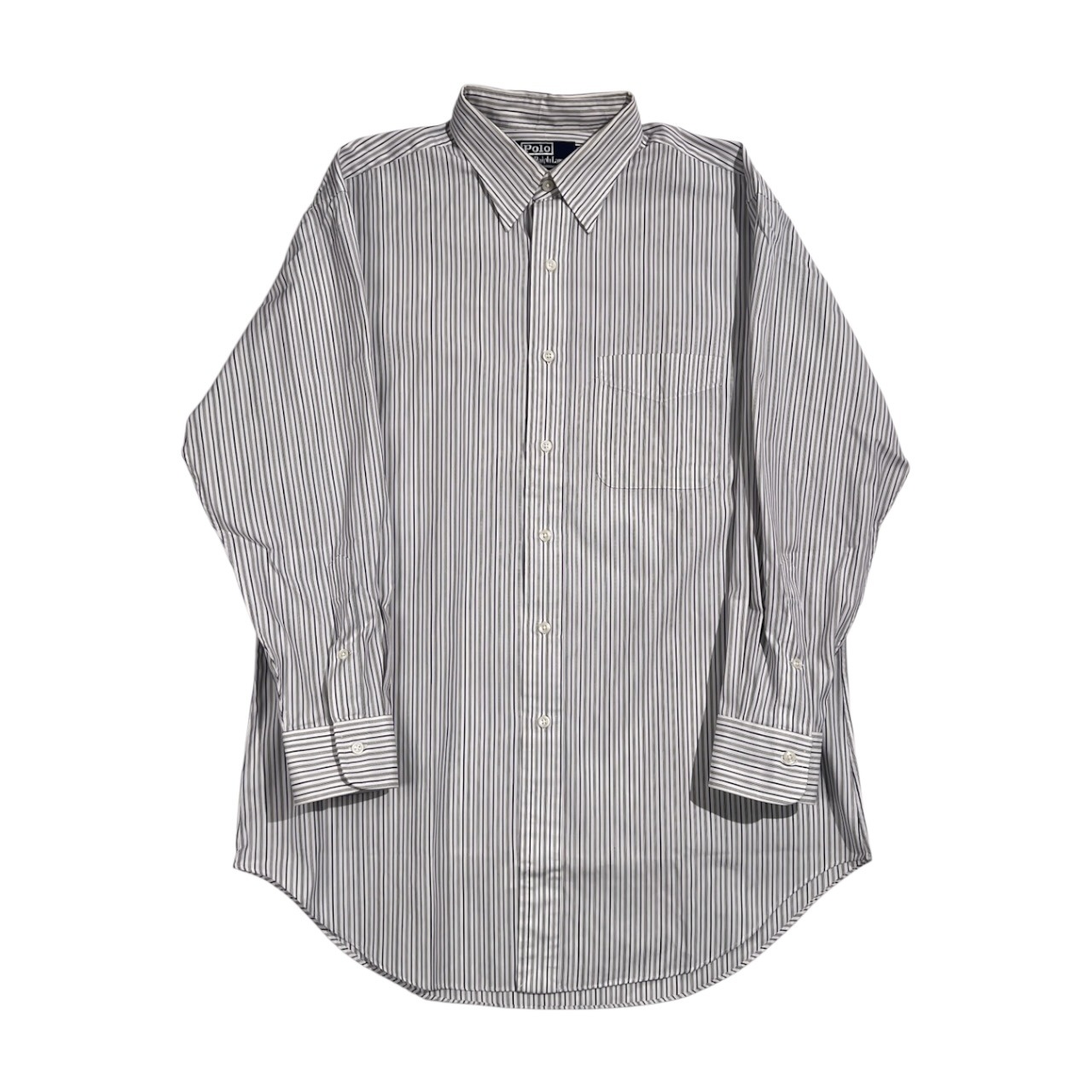 90s 00s Polo by Ralph Lauren ポロ ラルフローレン LOWELL ストライプ 長袖 ワイシャツ ドレスシャツ サイズ 42-82 /ホワイト×パープル メンズ ビンテージ