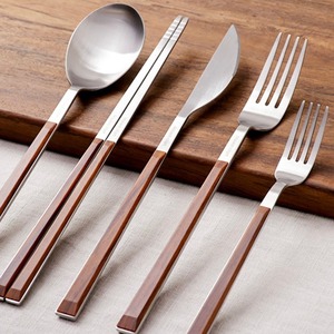 wood marble cutlery 5P full set / ウッド マーブル カラトリー
