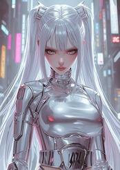 Cyber Valkyrie｜近未来の戦乙女を描いたサイバーパンクアートポスター｜力強さと美が共鳴するスタイリッシュインテリアA2ポスター