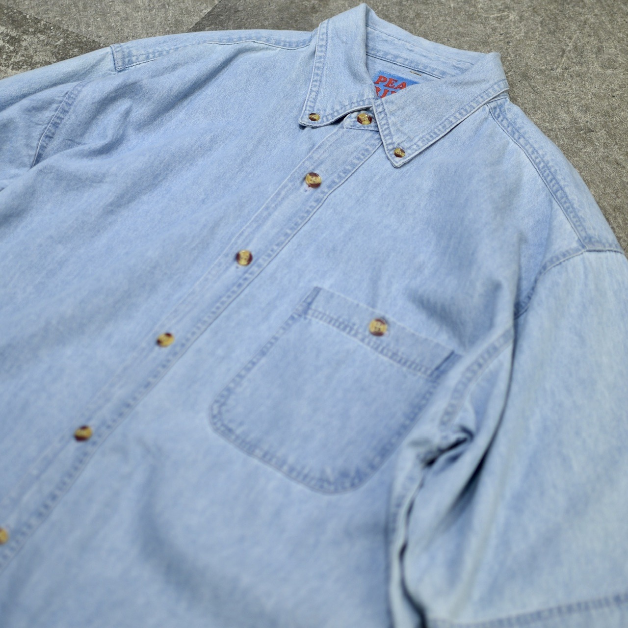 lavender stitch denim shirt